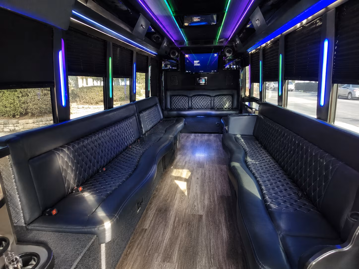 iowa city 15 passenger party bus interior