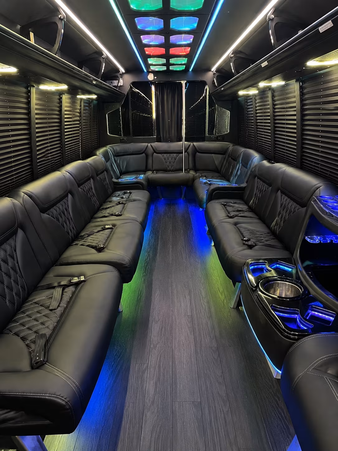 iowa city 20 passenger party bus interior