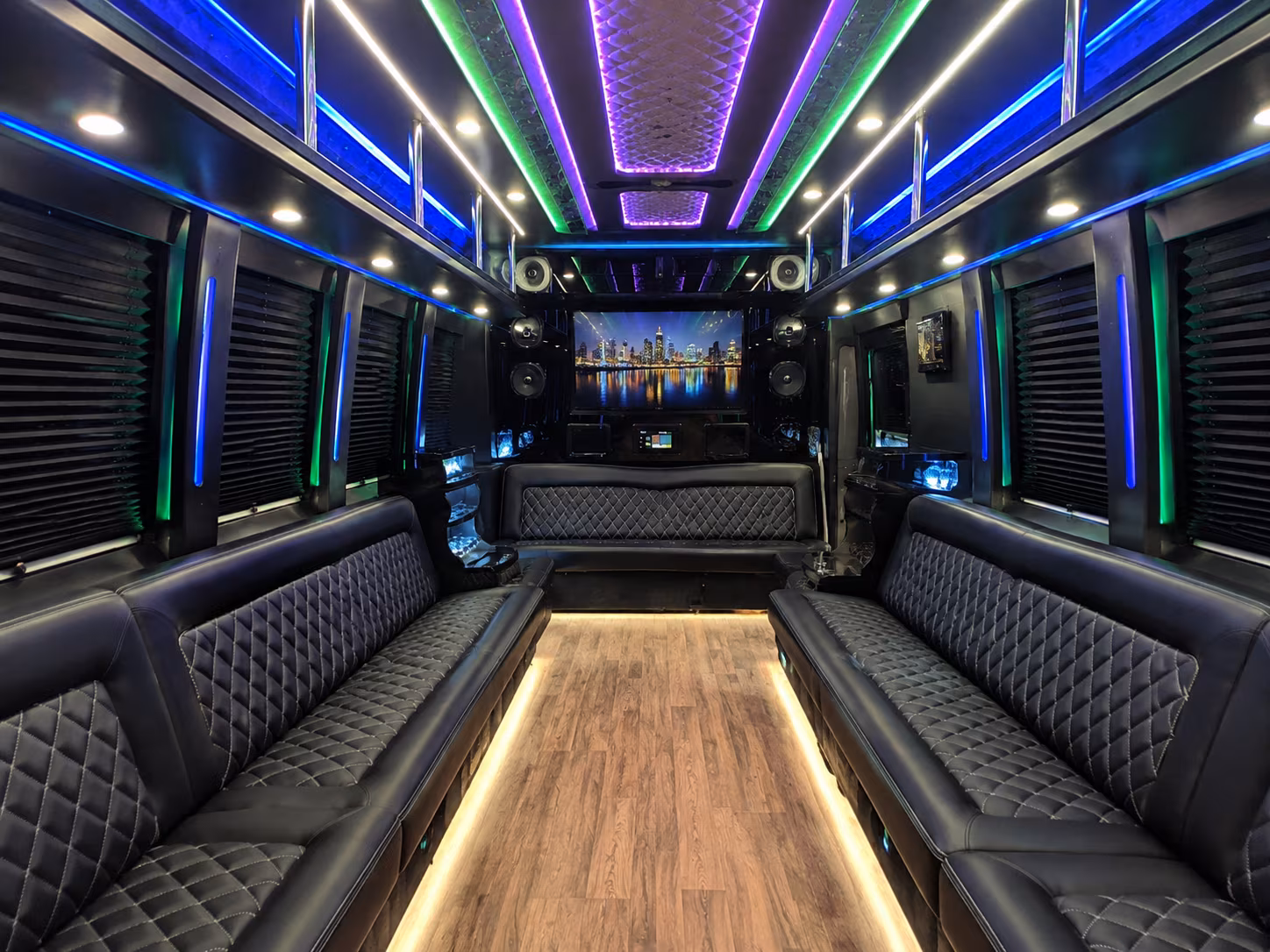 iowa city 25 passenger party bus interior