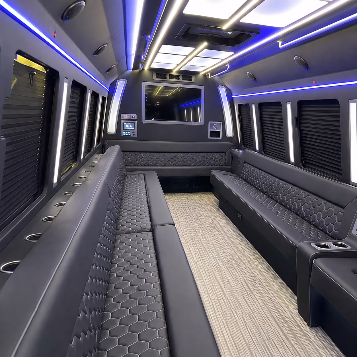 iowa city 40 passenger party bus inside
