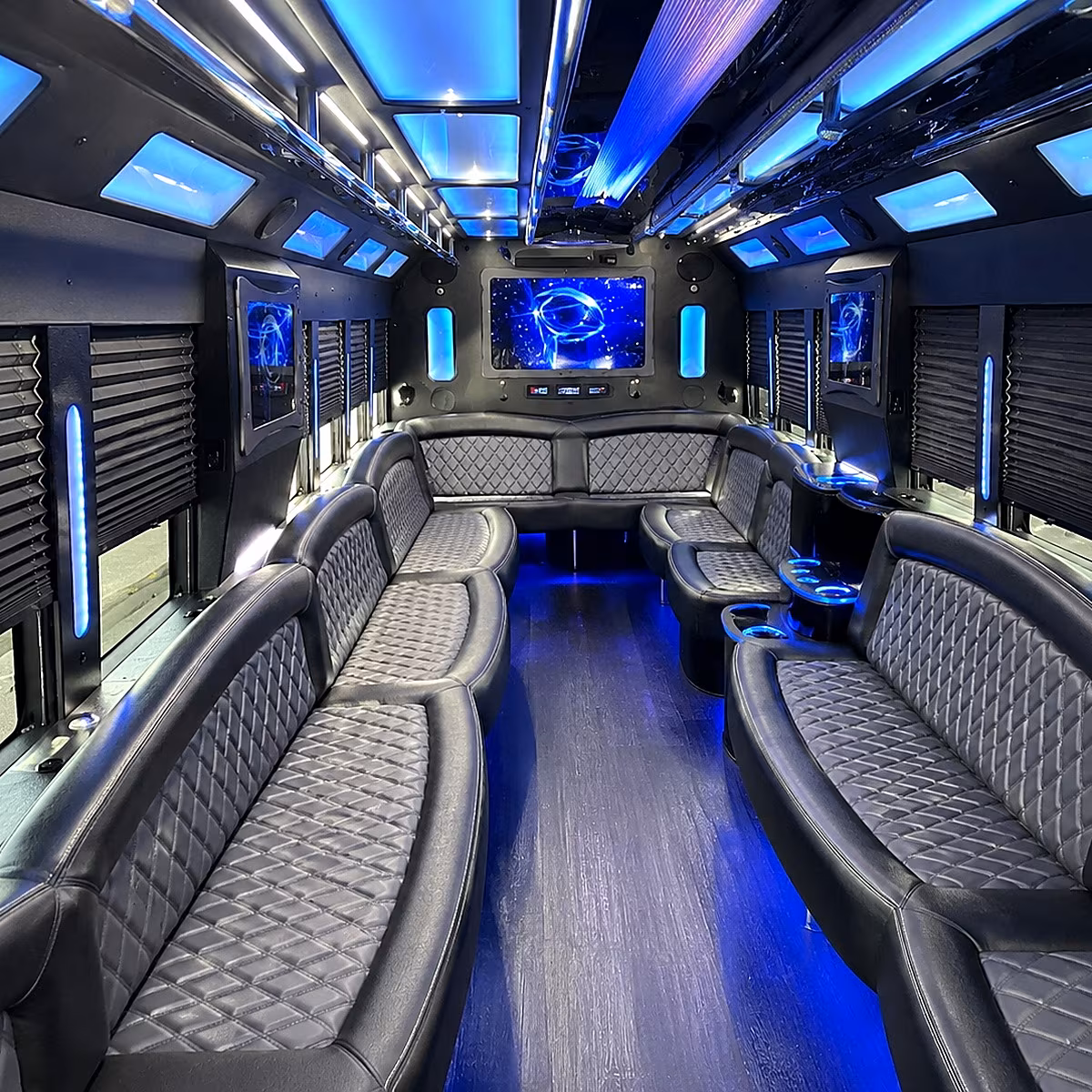 iowa city 50 passenger party bus interior