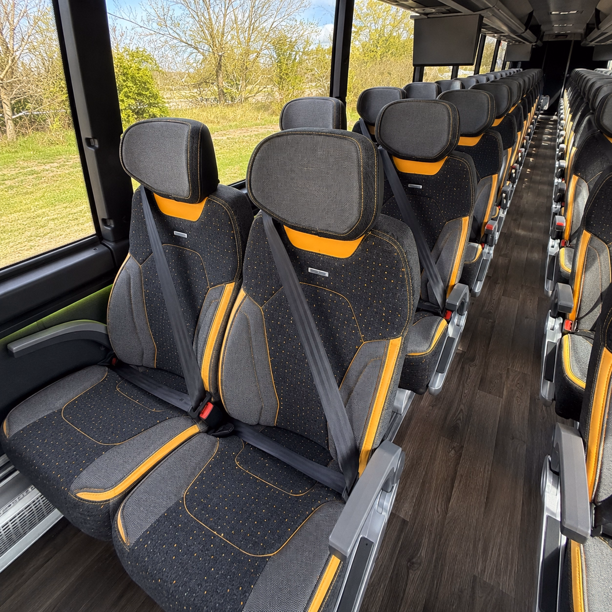 iowa city charter bus rental interior